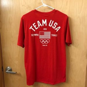 Nike Men’s Red & White Team USA 2016 Olympic Trials Graphic T-Shirt Size Medium